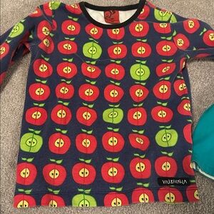 Toddler European Clothing Bundle 24M-2T Apple Print Overalls Mushroom